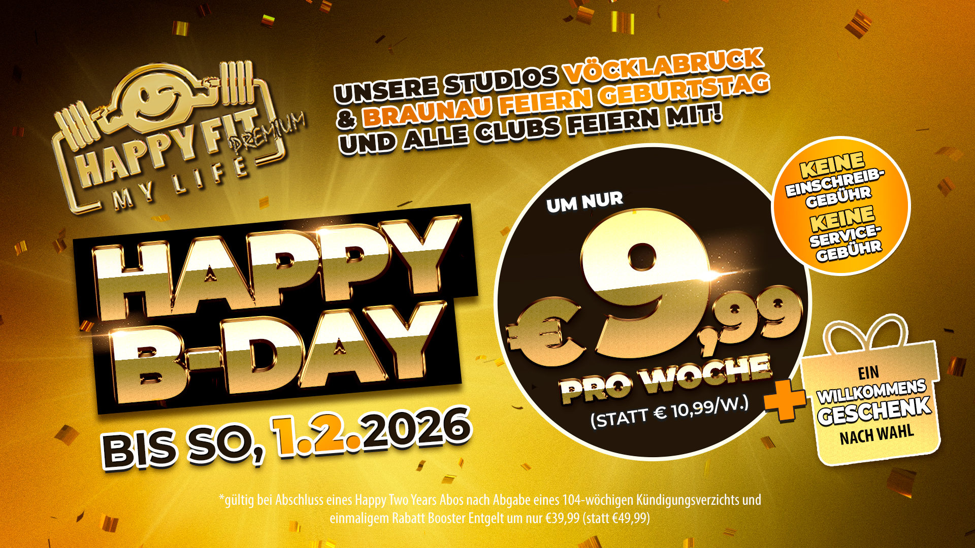 Happy B-Day Aktion bei HappyFit 