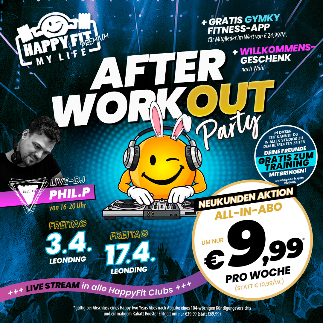 After Workout Party Happy Fit am 3.4.2026