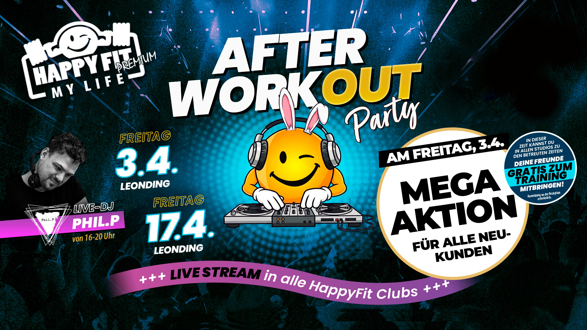 After Workout Party Happy Fit am 3.4.2026